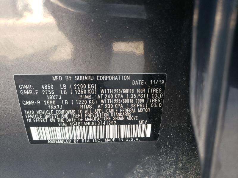 2020 SUBARU OUTBACK LI 4S4BTANC8L3141292