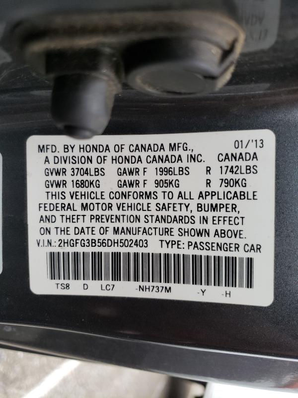 2013 HONDA CIVIC 2HGFG3B56DH502403