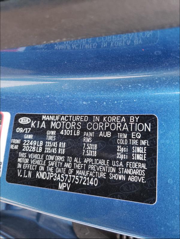 2018 KIA SOUL + KNDJP3A57J7572140