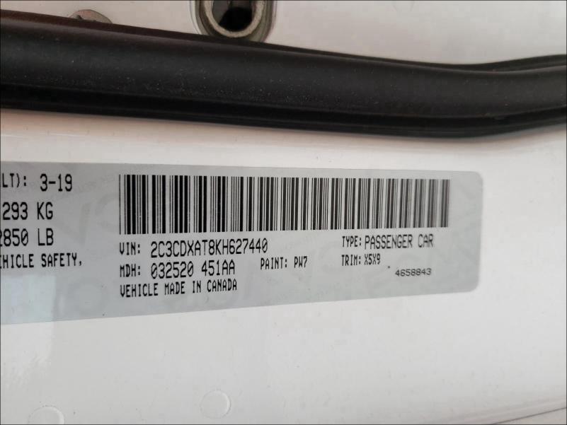 2019 DODGE CHARGER PO 2C3CDXAT8KH627440