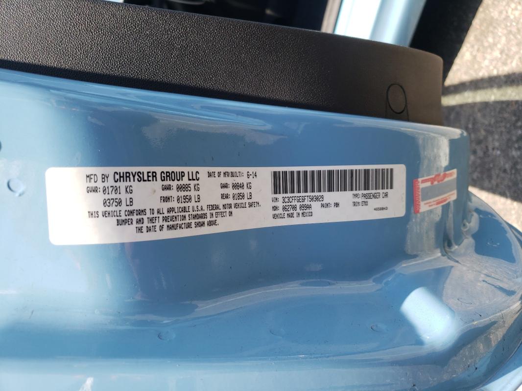 2015 FIAT 500 ELECTR 3C3CFFGE6FT503029