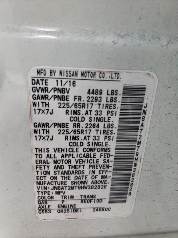 2017 NISSAN ROGUE S JN8AT2MT9HW382828