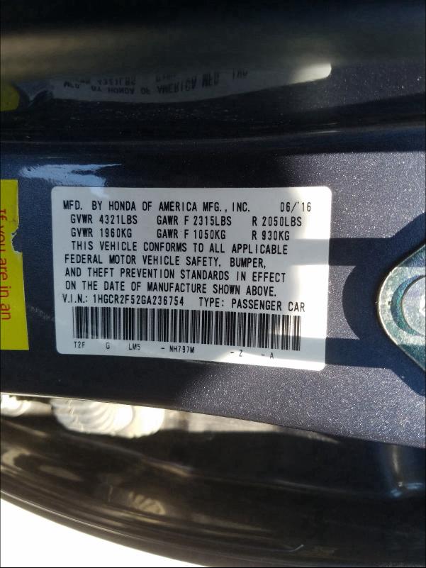 2016 HONDA ACCORD SPO 1HGCR2F52GA236754