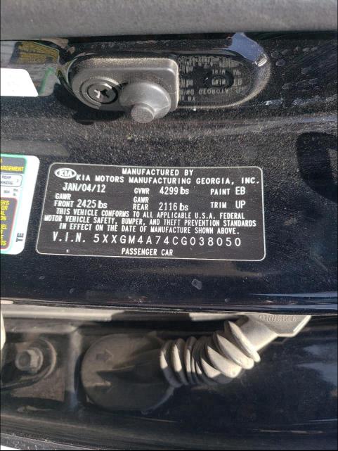 2012 KIA OPTIMA LX 5XXGM4A74CG038050