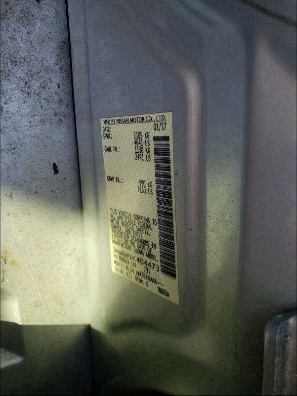 2017 NISSAN MAXIMA 3.5 1N4AA6AP1HC404473
