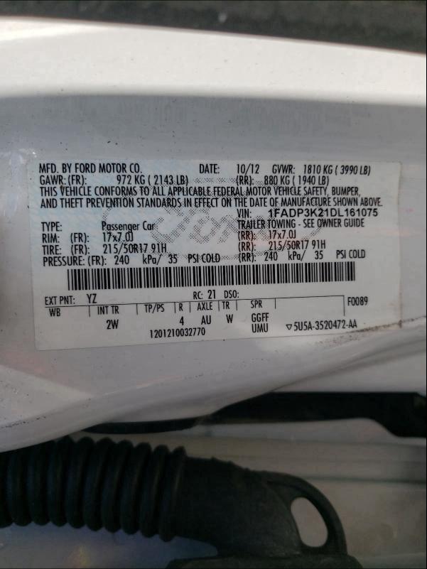 2013 FORD FOCUS SE 1FADP3K21DL161075