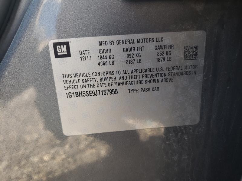 2018 CHEVROLET CRUZE LT 1G1BH5SE9J7157955