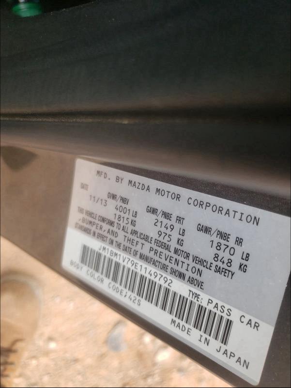 2014 MAZDA 3 TOURING JM1BM1V79E1149792