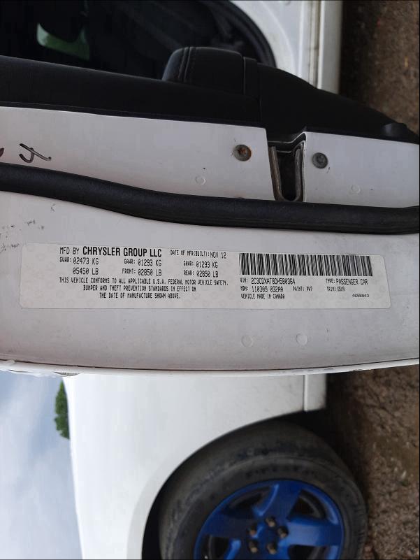 2013 DODGE CHARGER PO 2C3CDXAT8DH580364