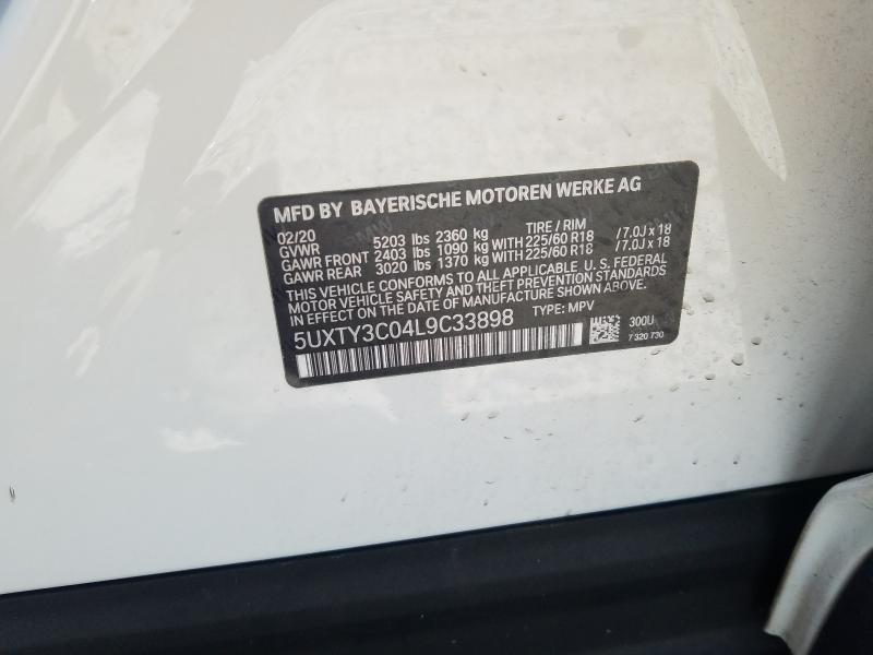 2020 BMW X3 5UXTY3C04L9C33898