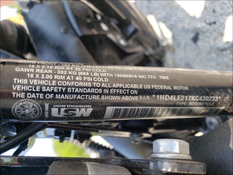 2019 HARLEY-DAVIDSON XL883 N 1HD4LE217KC430233
