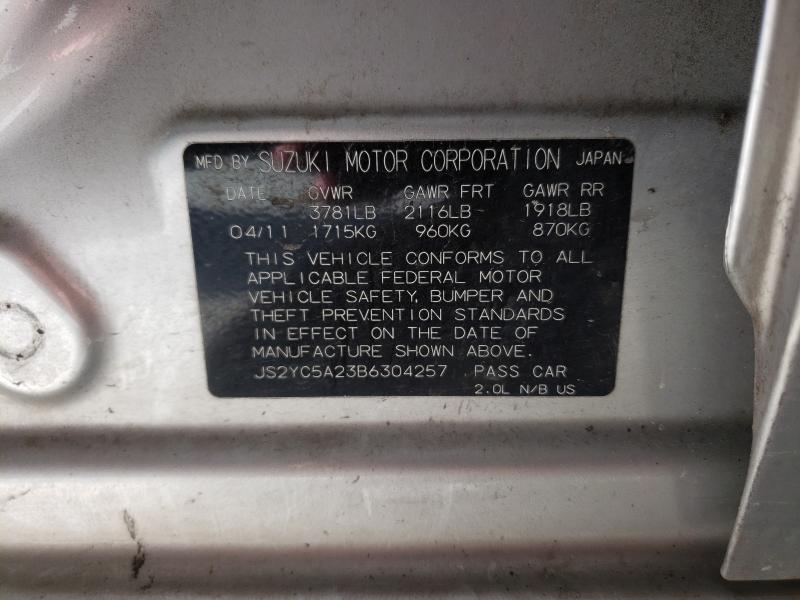2011 SUZUKI SX4 LE JS2YC5A23B6304257