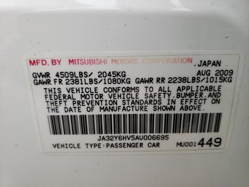 2010 MITSUBISHI LANCER RAL JA32Y6HV5AU006695