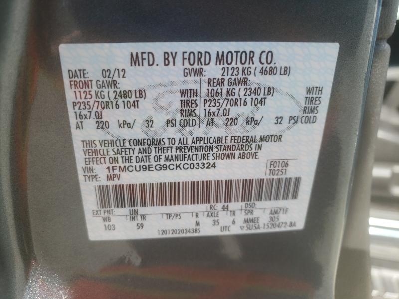 2012 FORD ESCAPE LIM - 1FMCU9EG9CKC03324