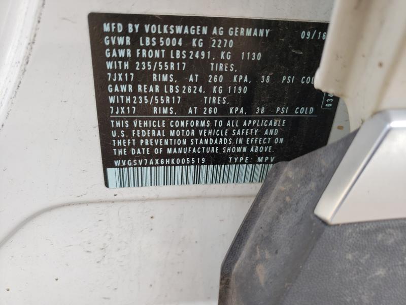 2017 VOLKSWAGEN TIGUAN WOL WVGSV7AX6HK005519