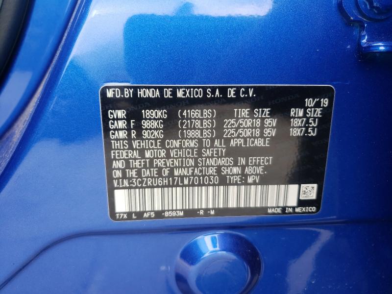 2020 HONDA HR-V SPORT 3CZRU6H17LM701030