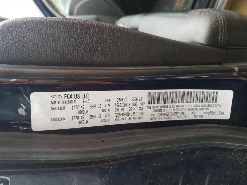 2015 DODGE DURANGO SX 1C4RDHAG3FC120257