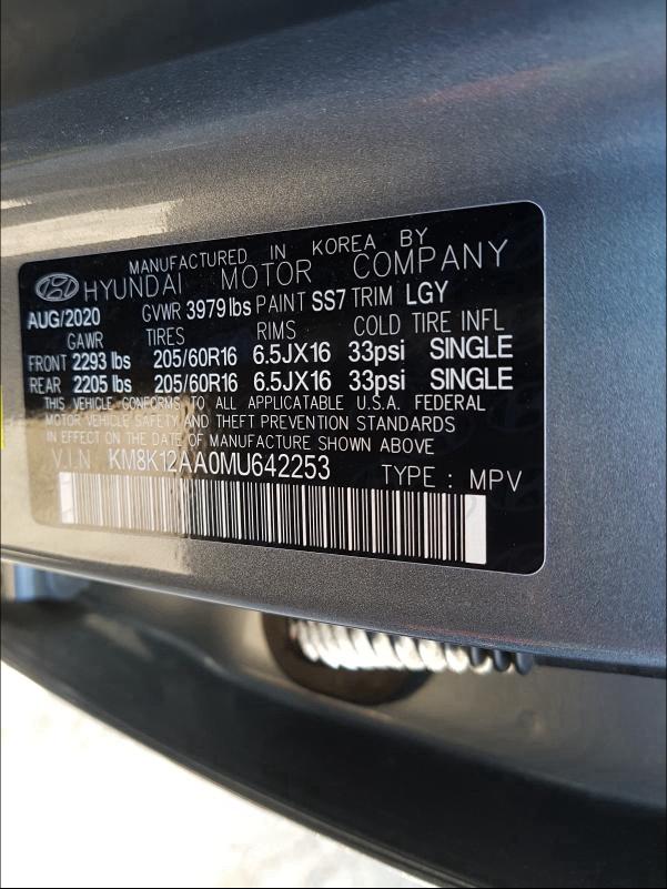 2021 HYUNDAI KONA SE KM8K12AA0MU642253