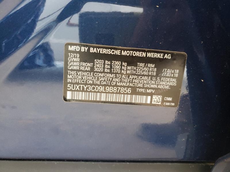 2020 BMW X3 SDRIVE3 5UXTY3C09L9B87856