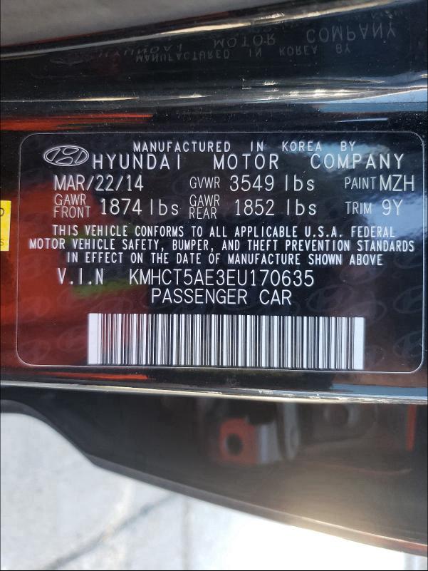 2014 HYUNDAI ACCENT GLS KMHCT5AE3EU170635