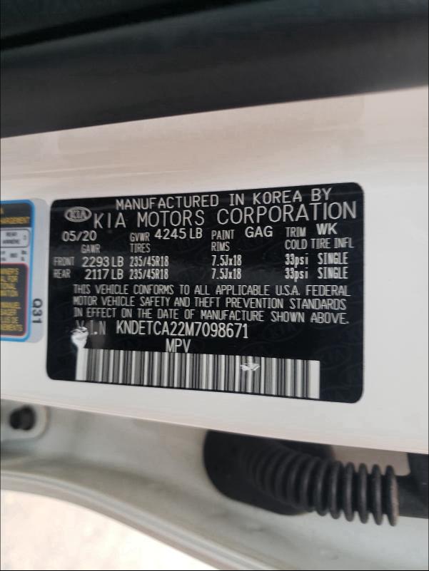 2021 KIA SELTOS SX KNDETCA22M7098671