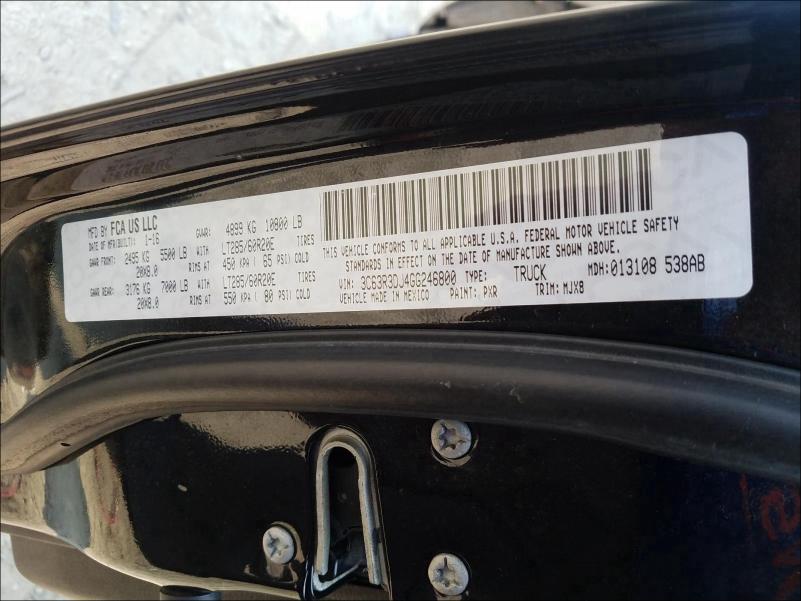 2016 RAM 3500 SLT 3C63R3DJ4GG246800