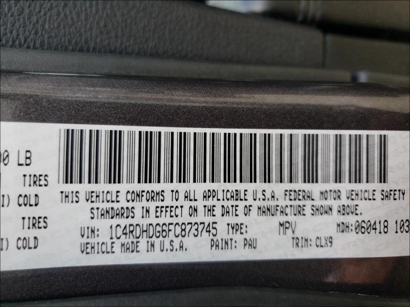 2015 DODGE DURANGO LI 1C4RDHDG6FC873745