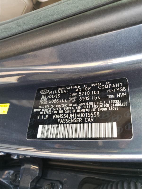 2017 GENESIS G90 ULTIMA KMHG54JH1HU019958