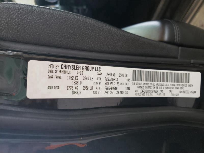 2013 DODGE DURANGO CR 1C4RDHDGXDC674694