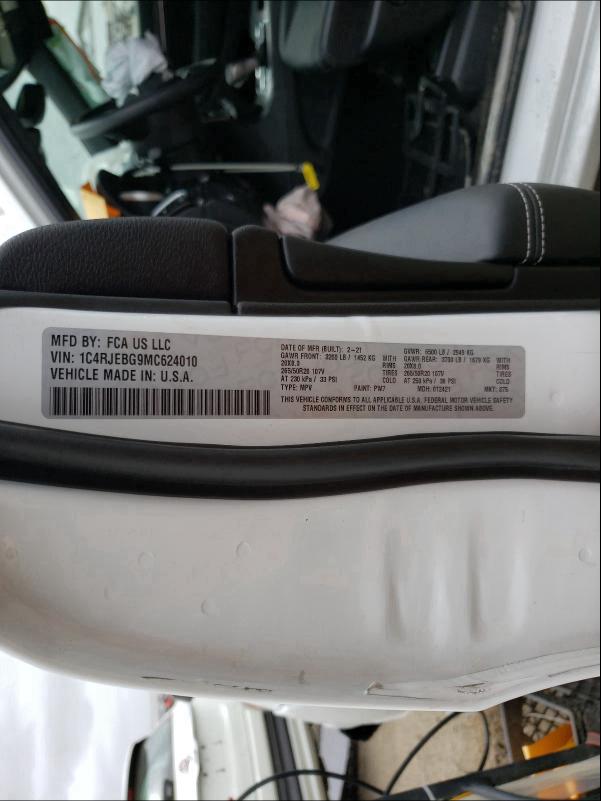 2021 JEEP CHEROKEE 1C4RJEBG9MC624010