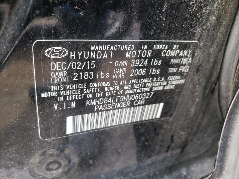 2017 HYUNDAI ELANTRA SE KMHD84LF9HU060327
