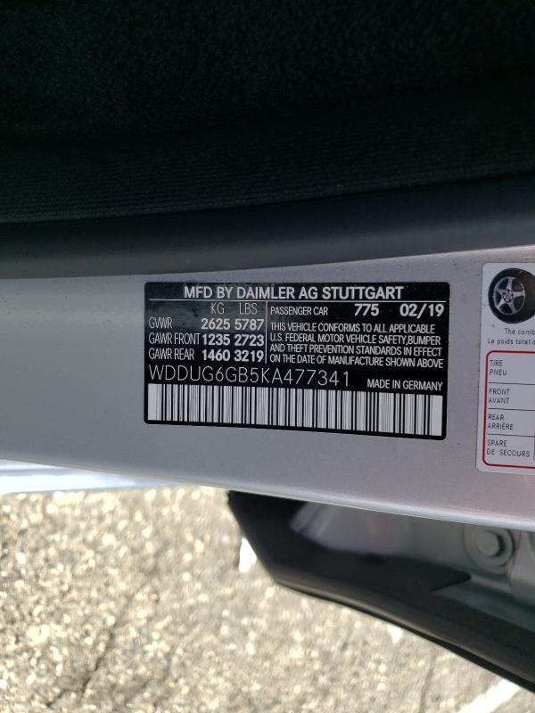 2019 MERCEDES-BENZ S 450 WDDUG6GB5KA477341