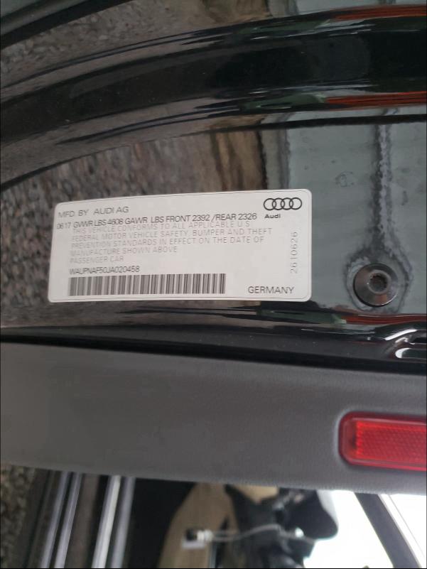 2018 AUDI A5 PREMIUM WAUPNAF50JA020458