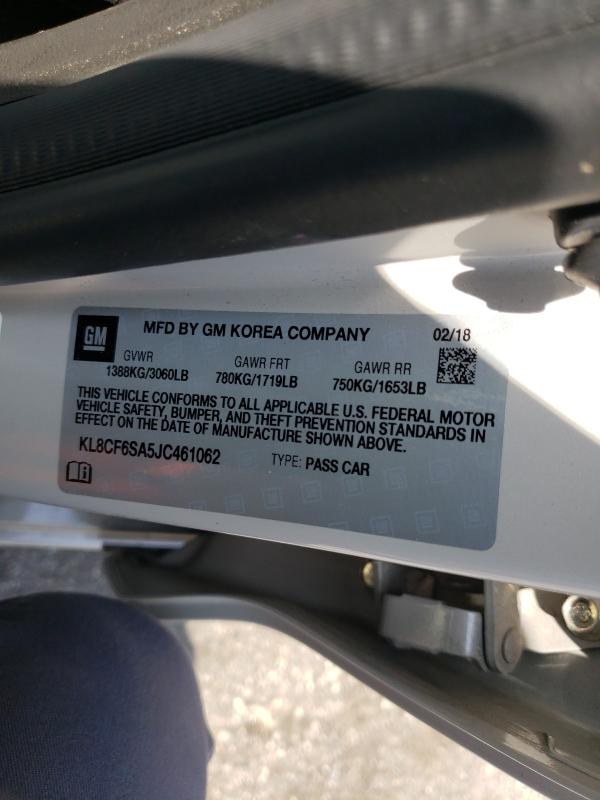 2018 CHEVROLET SPARK 2LT KL8CF6SA5JC461062