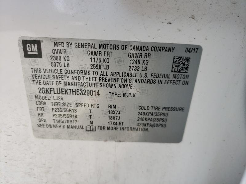 2017 GMC TERRAIN 2GKFLUEK7H6329014