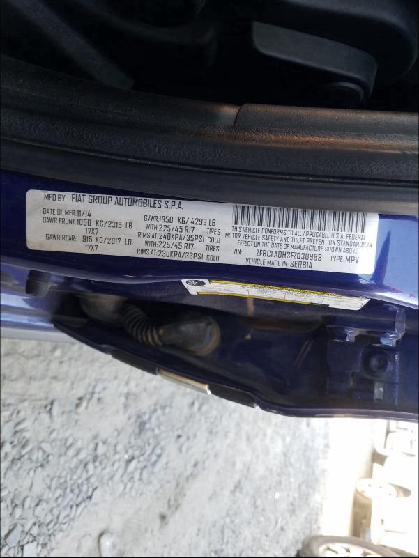 2015 FIAT 500L TREKK ZFBCFADH3FZ030988