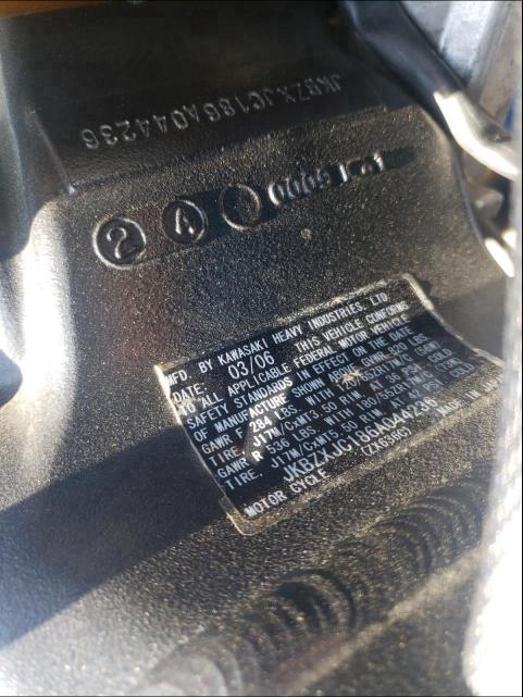 2006 KAWASAKI ZX636 C1 JKBZXJC186A044236