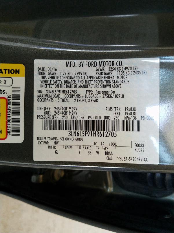 2017 LINCOLN MKZ RESERV 3LN6L5F91HR612705