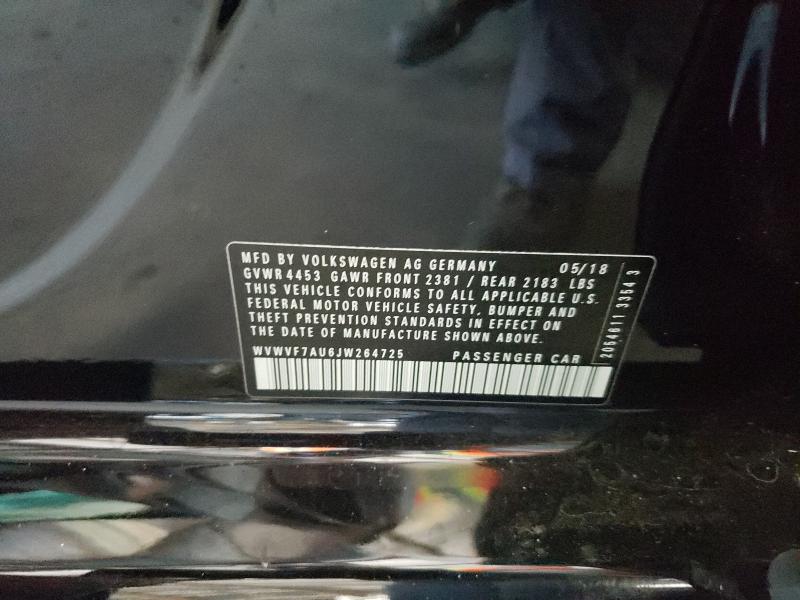 2018 VOLKSWAGEN GOLF R WVWVF7AU6JW264725