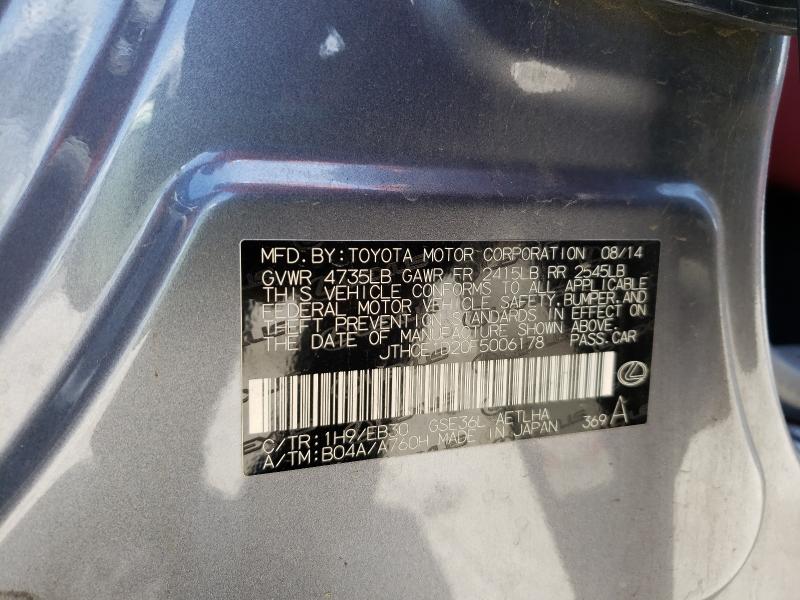 2015 LEXUS IS 350 JTHCE1D20F5006178