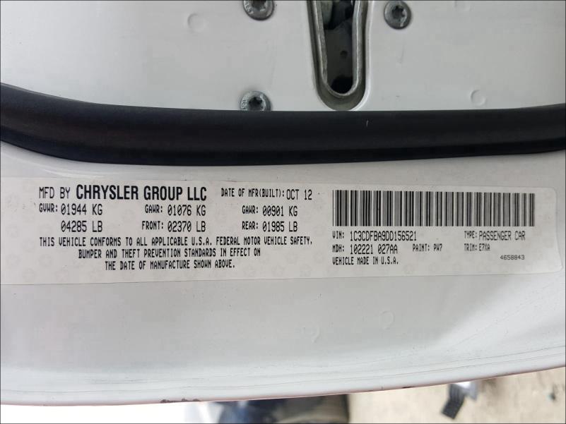 2013 DODGE DART SXT 1C3CDFBA9DD156521