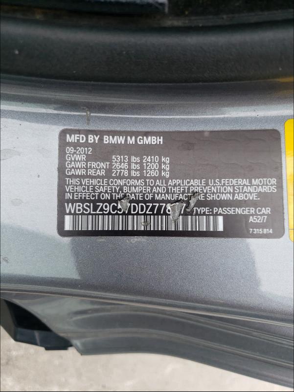 2013 BMW M6 WBSLZ9C57DDZ77867