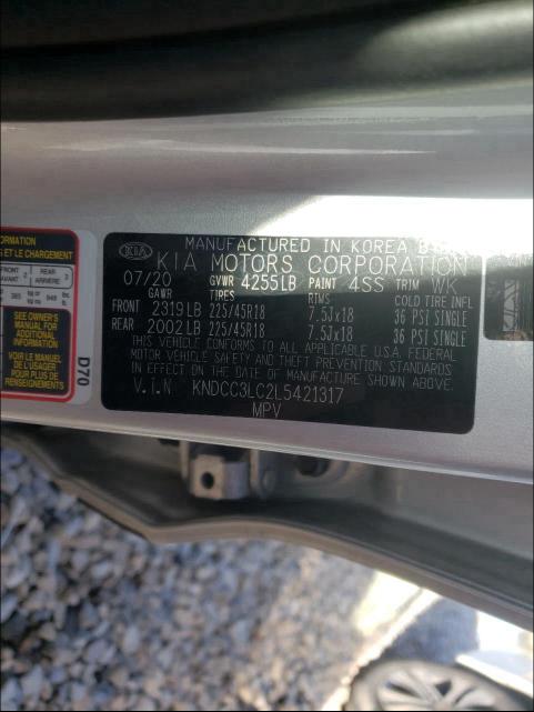 2020 KIA NIRO TOURI KNDCC3LC2L5421317
