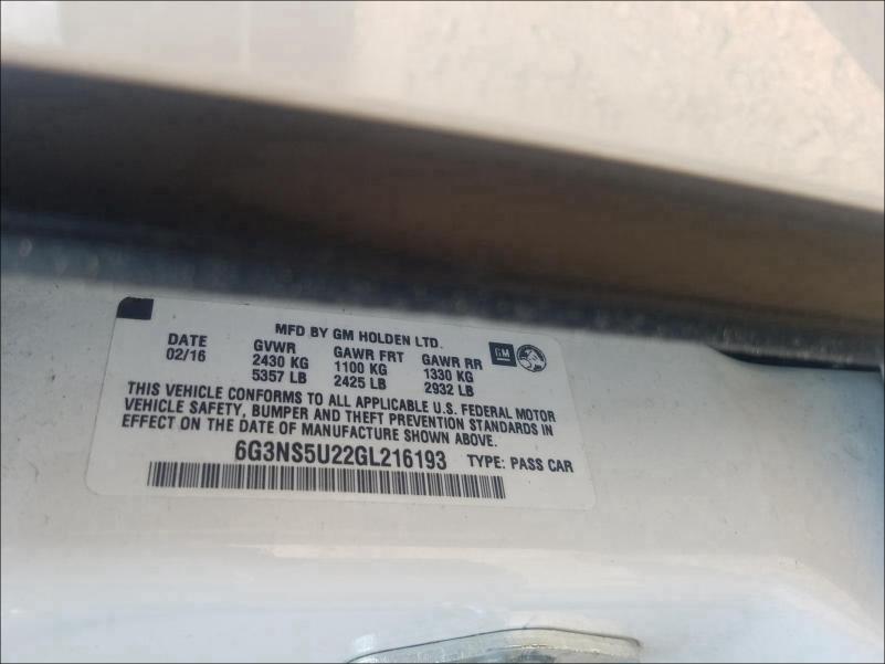 2016 CHEVROLET CAPRICE PO 6G3NS5U22GL216193