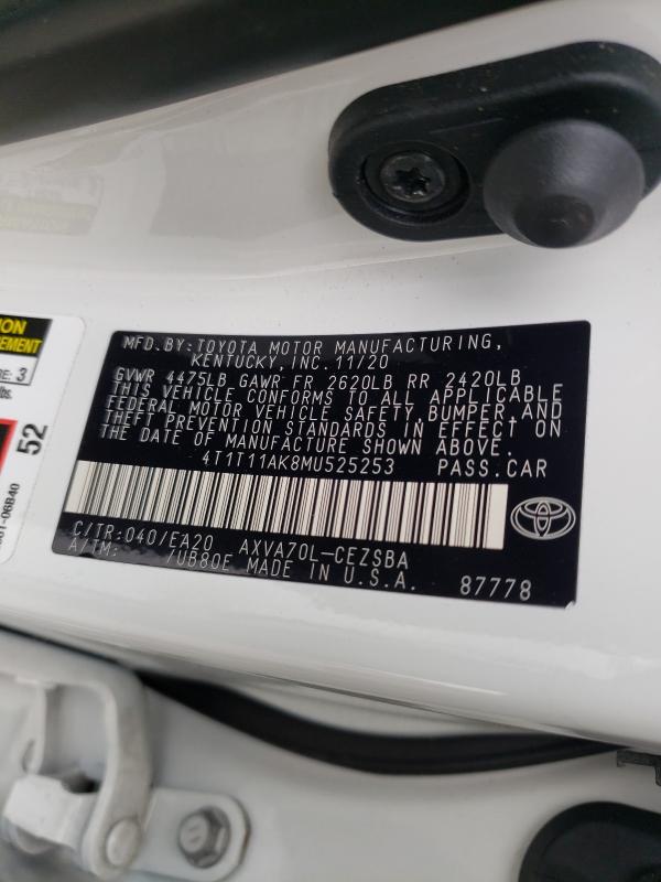 2021 TOYOTA CAMRY SE N 4T1T11AK8MU525253