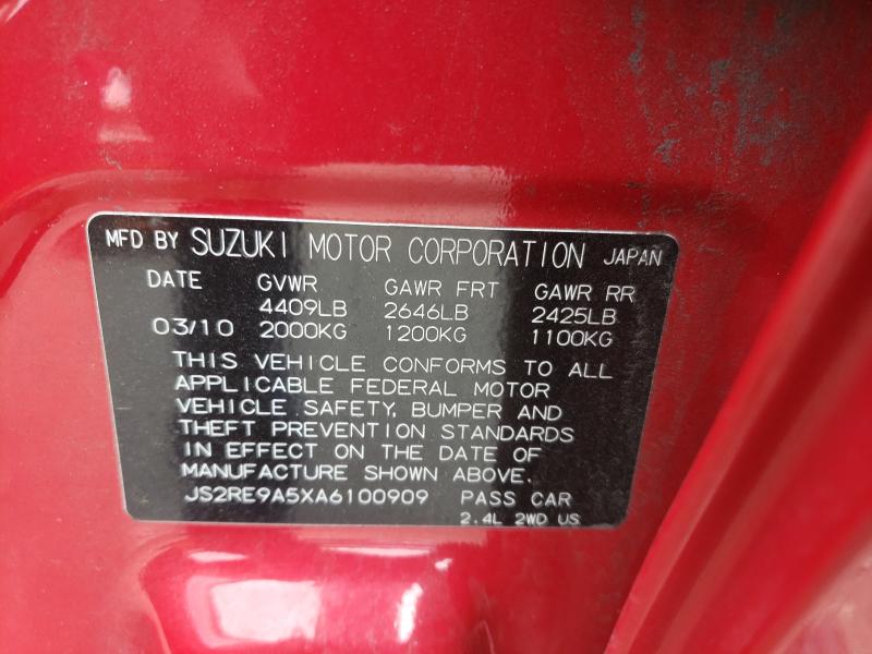 2010 SUZUKI KIZASHI GT JS2RE9A5XA6100909