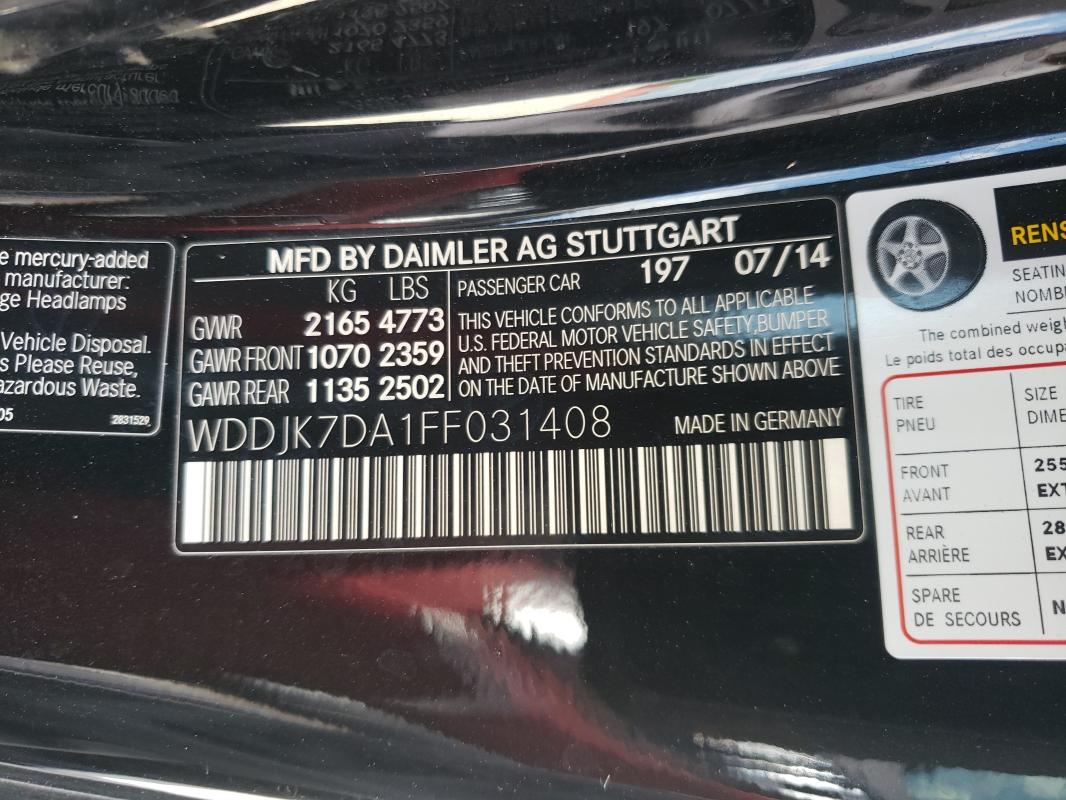 2015 MERCEDES-BENZ SL 550 - WDDJK7DA1FF031408