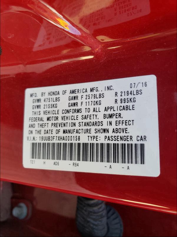 2017 ACURA TLX ADVANC 19UUB3F7XHA000158