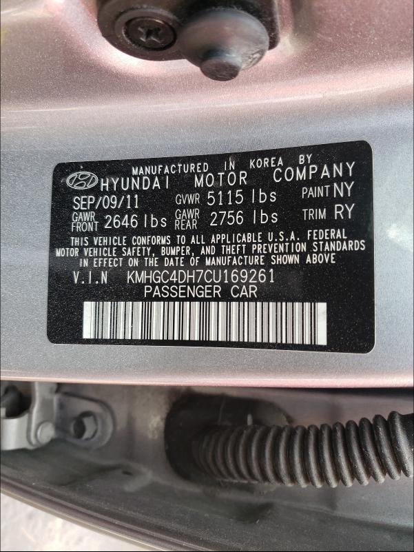 2012 HYUNDAI GENESIS 5. KMHGC4DH7CU169261
