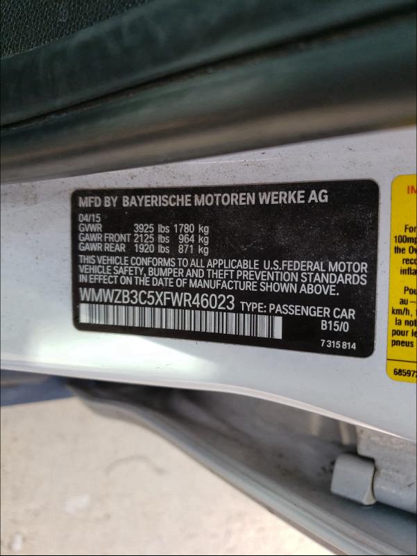 2015 MINI COOPER COU WMWZB3C5XFWR46023